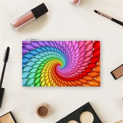 Psychedelic Rainbow Spiral Cosmetic Bag (Small) from ArtsNow.com Front