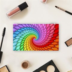 Psychedelic Rainbow Spiral Cosmetic Bag (Small) from ArtsNow.com Back