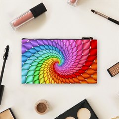 Psychedelic Rainbow Spiral Cosmetic Bag (Small) from ArtsNow.com Back