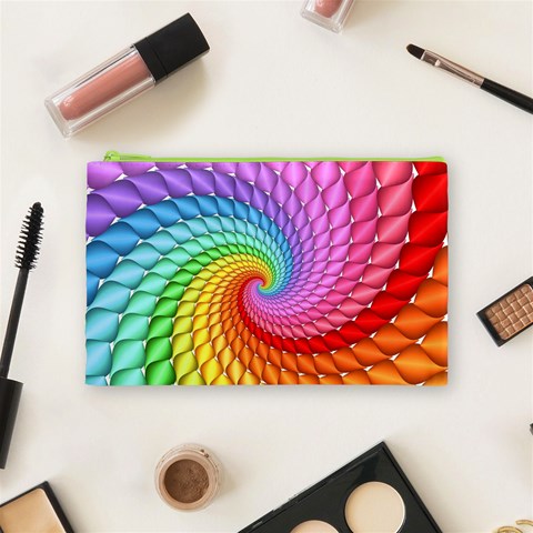 Psychedelic Rainbow Spiral Cosmetic Bag (Medium) from ArtsNow.com Front