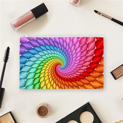 Psychedelic Rainbow Spiral Cosmetic Bag (Medium) from ArtsNow.com Front