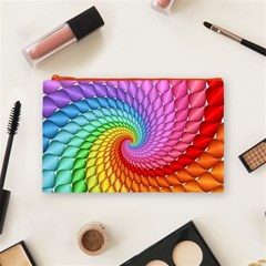 Psychedelic Rainbow Spiral Cosmetic Bag (Medium) from ArtsNow.com Front