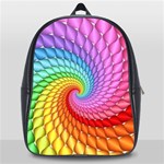 Psychedelic Rainbow Spiral School Bag (Large)