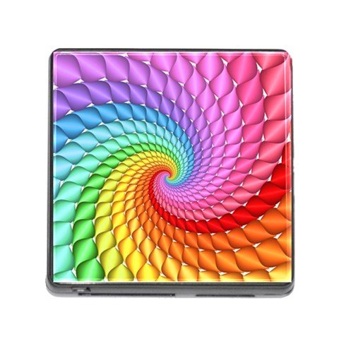 Psychedelic Rainbow Spiral Memory Card Reader (Square) from ArtsNow.com Front