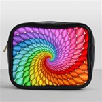 Psychedelic Rainbow Spiral Mini Toiletries Bag (One Side)