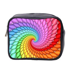 Psychedelic Rainbow Spiral Mini Toiletries Bag (Two Sides) from ArtsNow.com Front