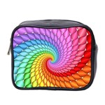 Psychedelic Rainbow Spiral Mini Toiletries Bag (Two Sides)