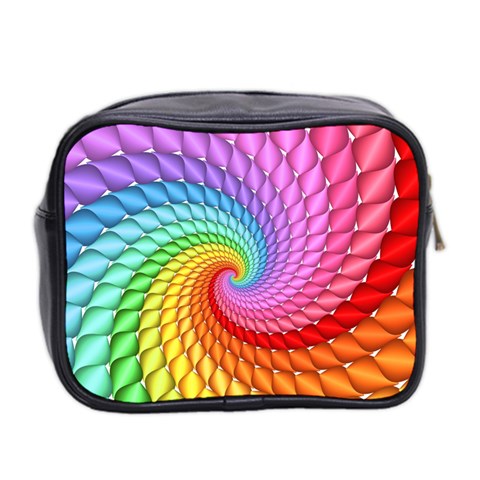 Psychedelic Rainbow Spiral Mini Toiletries Bag (Two Sides) from ArtsNow.com Back