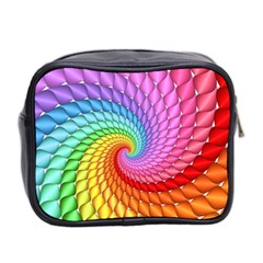 Psychedelic Rainbow Spiral Mini Toiletries Bag (Two Sides) from ArtsNow.com Back