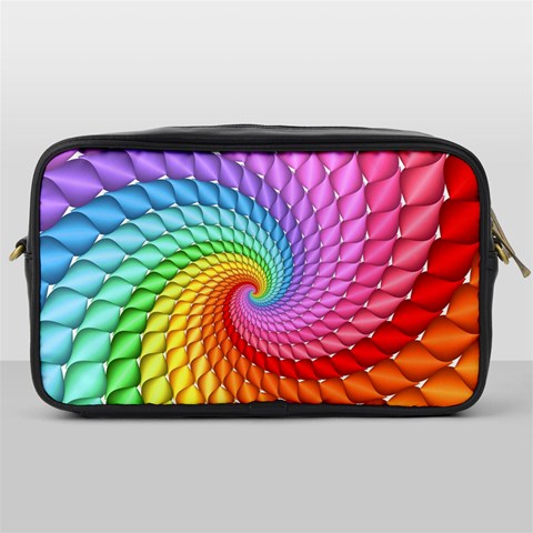 Psychedelic Rainbow Spiral Toiletries Bag (One Side) from ArtsNow.com Front