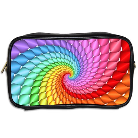 Psychedelic Rainbow Spiral Toiletries Bag (Two Sides) from ArtsNow.com Back