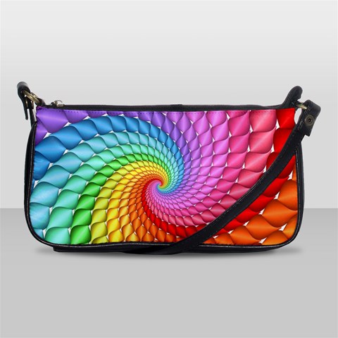 Psychedelic Rainbow Spiral Shoulder Clutch Bag from ArtsNow.com Front