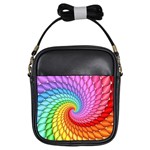 Psychedelic Rainbow Spiral Girls Sling Bag