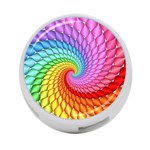 Psychedelic Rainbow Spiral 4-Port USB Hub (Two Sides)