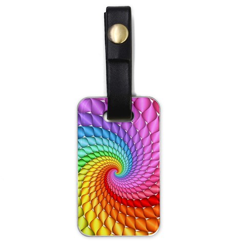 Psychedelic Rainbow Spiral Luggage Tag (one side) from ArtsNow.com Front