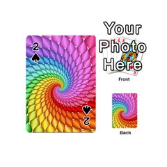 Psychedelic Rainbow Spiral Playing Cards 54 (Mini) from ArtsNow.com Front - Spade2