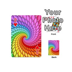 Psychedelic Rainbow Spiral Playing Cards 54 (Mini) from ArtsNow.com Front - Heart2