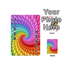 Psychedelic Rainbow Spiral Playing Cards 54 (Mini) from ArtsNow.com Front - Joker1