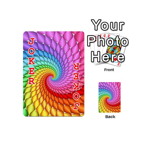 Psychedelic Rainbow Spiral Playing Cards 54 (Mini) from ArtsNow.com Front - Joker2