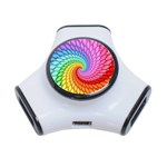 Psychedelic Rainbow Spiral 3-Port USB Hub