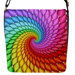 Psychedelic Rainbow Spiral Flap Closure Messenger Bag (S)