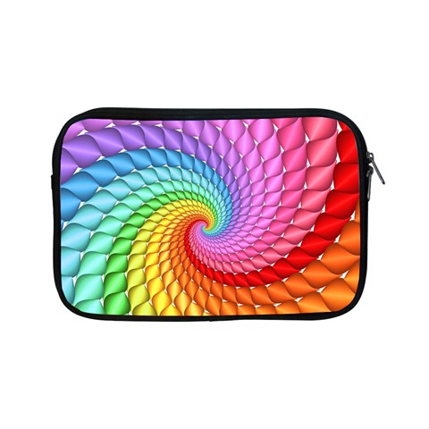 Psychedelic Rainbow Spiral Apple iPad Mini Zipper Case from ArtsNow.com Front