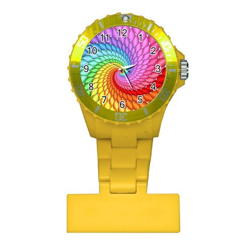 Psychedelic Rainbow Spiral Plastic Nurses Watch from ArtsNow.com Front