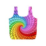 Psychedelic Rainbow Spiral Full Print Recycle Bag (S)