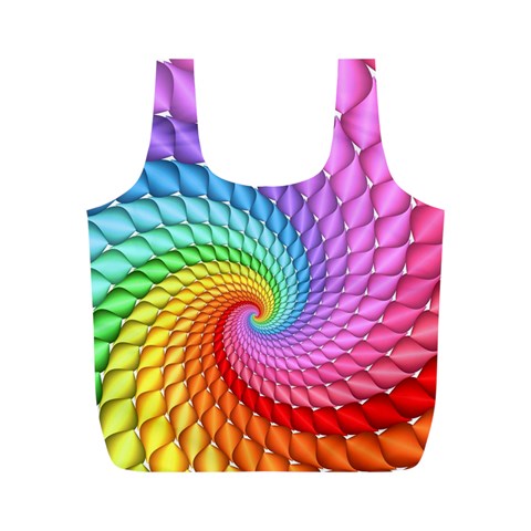 Psychedelic Rainbow Spiral Full Print Recycle Bag (M) from ArtsNow.com Front