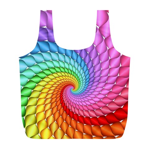 Psychedelic Rainbow Spiral Full Print Recycle Bag (L) from ArtsNow.com Front