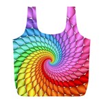 Psychedelic Rainbow Spiral Full Print Recycle Bag (L)