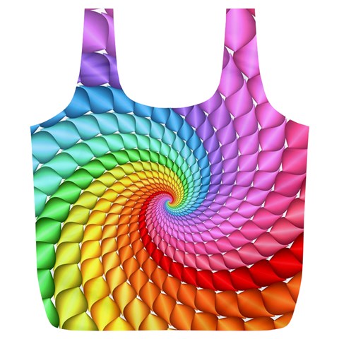 Psychedelic Rainbow Spiral Full Print Recycle Bag (XL) from ArtsNow.com Front