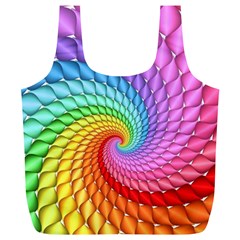 Psychedelic Rainbow Spiral Full Print Recycle Bag (XL) from ArtsNow.com Front