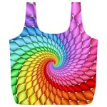 Psychedelic Rainbow Spiral Full Print Recycle Bag (XL)