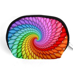 Psychedelic Rainbow Spiral Accessory Pouch (Medium) from ArtsNow.com Front