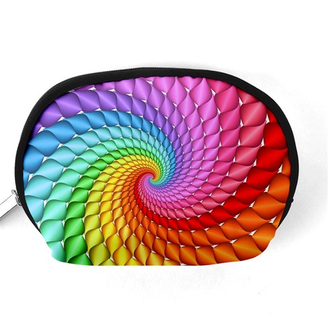 Psychedelic Rainbow Spiral Accessory Pouch (Medium) from ArtsNow.com Back