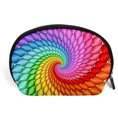 Psychedelic Rainbow Spiral Accessory Pouch (Large) from ArtsNow.com Front