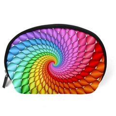 Psychedelic Rainbow Spiral Accessory Pouch (Large) from ArtsNow.com Back