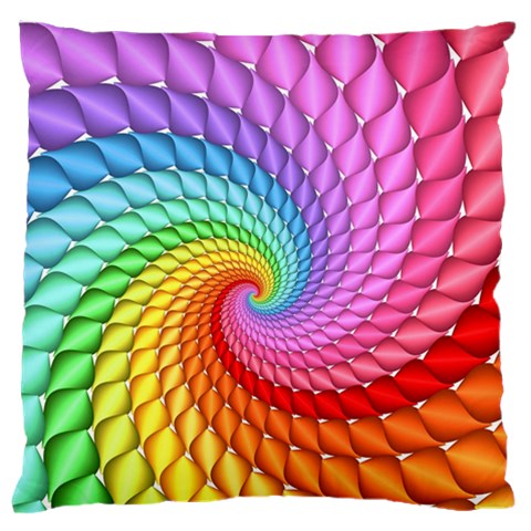 Psychedelic Rainbow Spiral Standard Flano Cushion Case (One Side) from ArtsNow.com Front