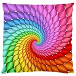 Psychedelic Rainbow Spiral Large Flano Cushion Case (One Side)