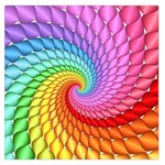 Psychedelic Rainbow Spiral Large Satin Scarf (Square)