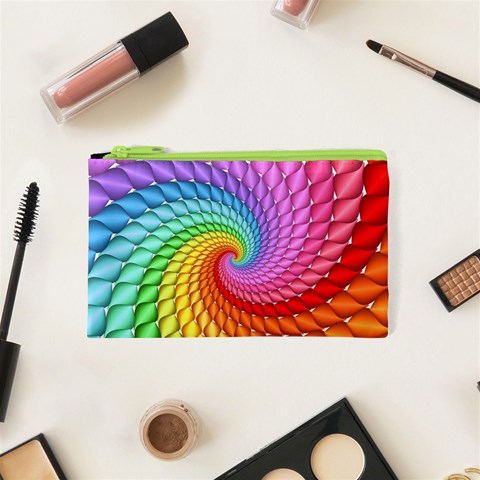 Psychedelic Rainbow Spiral Cosmetic Bag (XS) from ArtsNow.com Front