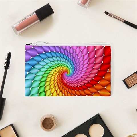 Psychedelic Rainbow Spiral Cosmetic Bag (XS) from ArtsNow.com Front