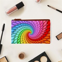 Psychedelic Rainbow Spiral Cosmetic Bag (XS) from ArtsNow.com Front