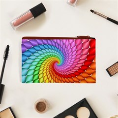 Psychedelic Rainbow Spiral Cosmetic Bag (XS) from ArtsNow.com Back