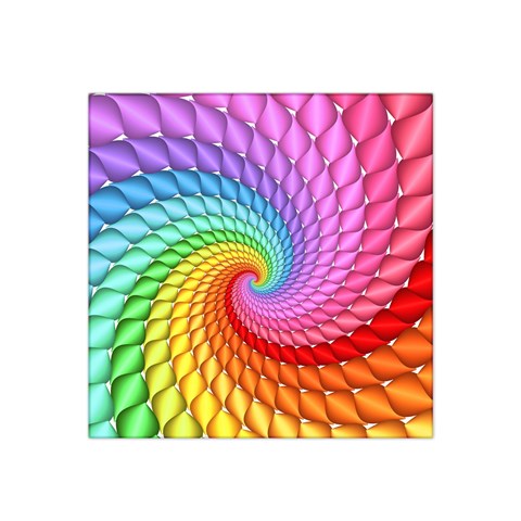 Psychedelic Rainbow Spiral Satin Bandana Scarf from ArtsNow.com Front