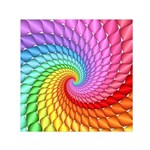 Psychedelic Rainbow Spiral Small Satin Scarf (Square)