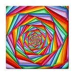 Psychedelic Rainbow Spiral Tile Coaster