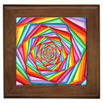 Psychedelic Rainbow Spiral Framed Tile