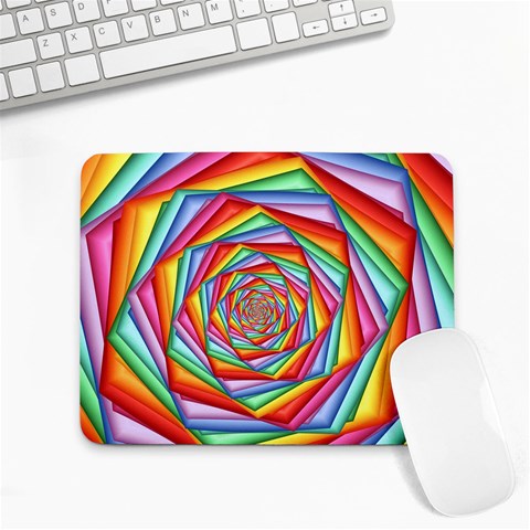 Psychedelic Rainbow Spiral Small Mousepad from ArtsNow.com Front